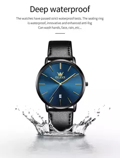 OLEVS-Relógio de quartzo minimalista ultra fino masculino, relógio de pulso im - Vaníri