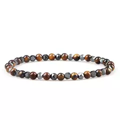 Pulseira irregular de hematita para homens e mulheres, talão de olho de tigre, - Vaníri