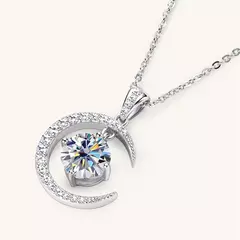 Wong Rain-Colar de pingente em prata esterlina 925, 18K Banhado a Ouro, VVS1, 3D na internet