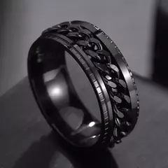 Anel Rotativo em Aço Desligado para Homens e Mulheres, Corrente Spinner, Jóias - Vaníri