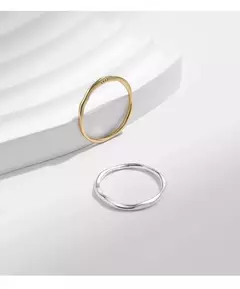 MODIAN-925 Anel Empilhável De Prata Esterlina Para As Mulheres, Geométricos Re