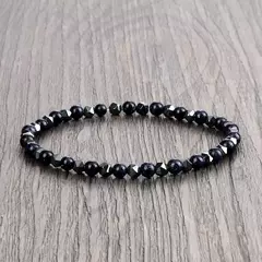 Pulseira irregular de hematita para homens e mulheres, talão de olho de tigre, na internet