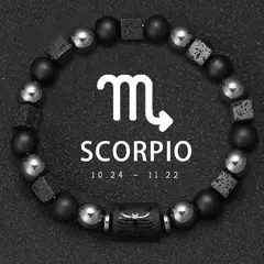 12 pulseira do zodíaco pedra natural câncer virgem leo libra pulseira senhoras - loja online