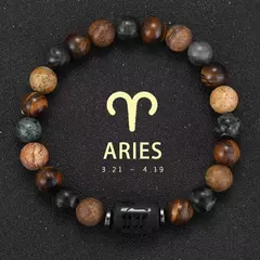 12 pulseira do zodíaco pedra natural câncer virgem leo libra pulseira senhoras