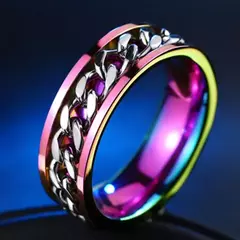 Anel Rotativo em Aço Desligado para Homens e Mulheres, Corrente Spinner, Jóias na internet