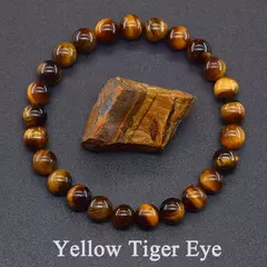 Pulseira Olho de Tigre Natural para Homens e Mulheres, Contas de Cristal, Charme