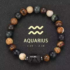 12 pulseira do zodíaco pedra natural câncer virgem leo libra pulseira senhoras na internet