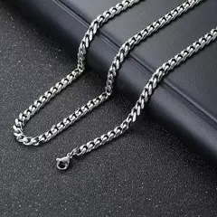 Colar vertical de aço inoxidável para homens, pingente geométrico 3D, colar g