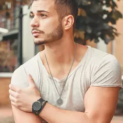 Vnox colares em camadas para os homens, vela pingente bússola de viagem, corren - comprar online