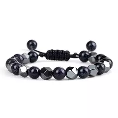 Pulseira irregular de hematita para homens e mulheres, talão de olho de tigre, - comprar online