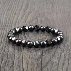 Pulseira irregular de hematita para homens e mulheres, talão de olho de tigre, - comprar online
