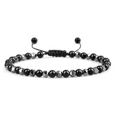Pulseira irregular de hematita para homens e mulheres, talão de olho de tigre, - Vaníri