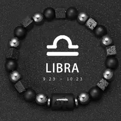12 pulseira do zodíaco pedra natural câncer virgem leo libra pulseira senhoras - Vaníri