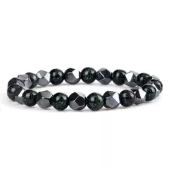 Pulseira irregular de hematita para homens e mulheres, talão de olho de tigre, - comprar online