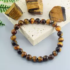 Pulseira Olho de Tigre Natural para Homens e Mulheres, Contas de Cristal, Charme - comprar online