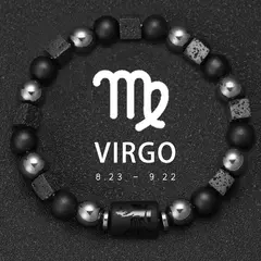 12 pulseira do zodíaco pedra natural câncer virgem leo libra pulseira senhoras