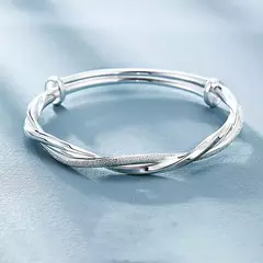 Pulseiras Weave em Prata 925 para Mulheres, Pulseiras Originais, Tamanho Ajustá - loja online
