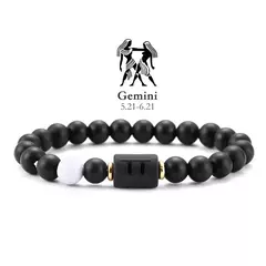 12 pulseira do zodíaco pedra natural câncer virgem leo libra pulseira senhoras - comprar online
