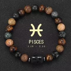 Imagem do 12 pulseira do zodíaco pedra natural câncer virgem leo libra pulseira senhoras