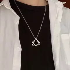 Prata cor geométrica irregular colar para mulher homem simples punk clavícula - comprar online