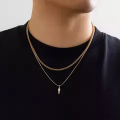 Kunjoe-Colar pingente de metal em aço inoxidável para homens, corrente fina de - comprar online