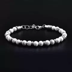 Imagem do Clássico Pulseira de hematita frisada para homens e mulheres, pedra olho de tig