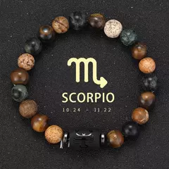 12 pulseira do zodíaco pedra natural câncer virgem leo libra pulseira senhoras - Vaníri
