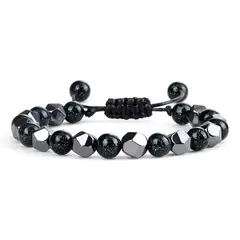 Pulseira irregular de hematita para homens e mulheres, talão de olho de tigre, - loja online