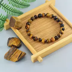 Pulseira Olho de Tigre Natural para Homens e Mulheres, Contas de Cristal, Charme - comprar online