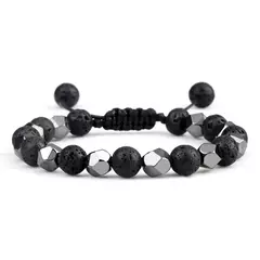 Pulseira irregular de hematita para homens e mulheres, talão de olho de tigre, - comprar online