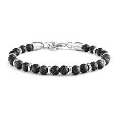 Imagem do Clássico Pulseira de hematita frisada para homens e mulheres, pedra olho de tig