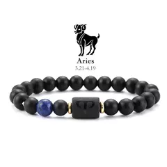 12 pulseira do zodíaco pedra natural câncer virgem leo libra pulseira senhoras na internet