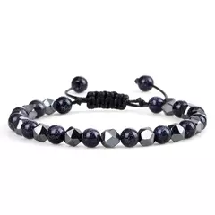 Pulseira irregular de hematita para homens e mulheres, talão de olho de tigre, - Vaníri