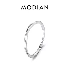 MODIAN-925 Anel Empilhável De Prata Esterlina Para As Mulheres, Geométricos Re - Vaníri