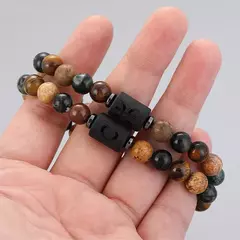 12 pulseira do zodíaco pedra natural câncer virgem leo libra pulseira senhoras - comprar online