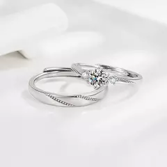 Anel de cristal zircão para homens e mulheres, prata esterlina 925, alta qualid - comprar online