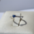 Anel de Prata 925 Coração Princesa com Zircônia Azul Royal - comprar online