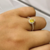 Anel Solitário Gota Prata 925 Legitima Feminino Cravejado Pedras em Zircônia Amarelo - comprar online