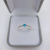 Imagem do Anel de Prata 925 Coração Princesa Cravejado Colorido com Zircônia Central Azul Tiffany