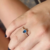 Anel Solitário Gota Prata 925 Legitima Feminino Cravejado Pedras em Zircônia Azul Royal na internet