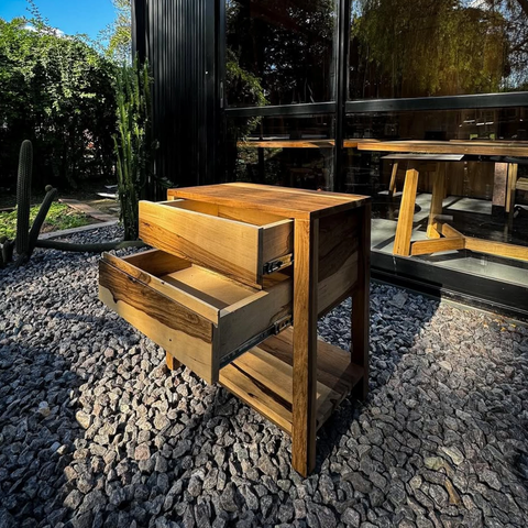 MESA DE LUZ CON DOS CAJONES GUAYUBIRA