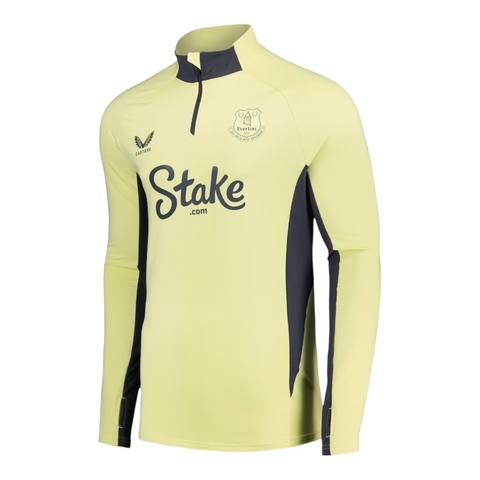 Camisa Everton Treino 24/25 manga longa - Torcedor Castore Masculina - Amarela com detalhes em cinza
