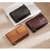 Billetera Kavis Marron Claro Cuero Hombre Tarjetero Monedero