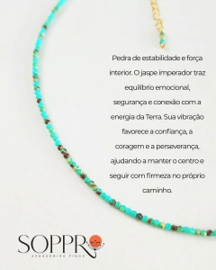 Gargantilha pedras 2mm - Fechamento folheado ouro 18k - Antialérgico