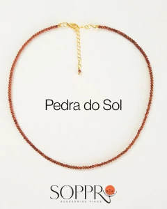 Imagem do Gargantilha pedras 2mm - Fechamento folheado ouro 18k - Antialérgico