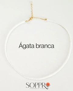 Imagem do Gargantilha pedras 2mm - Fechamento folheado ouro 18k - Antialérgico