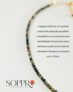 Gargantilha pedras 2mm - Fechamento folheado ouro 18k - Antialérgico - loja online