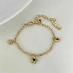 PULSEIRA FLOR ESTRELA CORAÇÃO KIDS 15CM