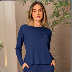 25663 - PIJAMA DE INVERNO. - AZUL - Belle e Glamour