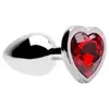 PLUG ANAL METAL CORAÇÃO PEDRA P SENSUAL LOVE